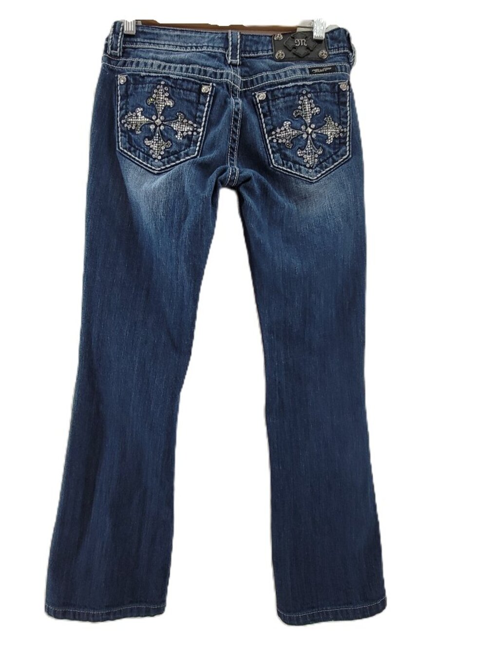 Miss Me Jeans Womens 28 Boot Cut Rhinestone Embellished Western Stretch JP5342B